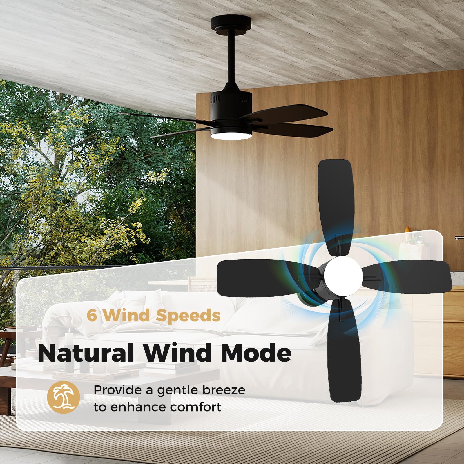 Tangkula 42” Ceiling Fan with Light and Remote