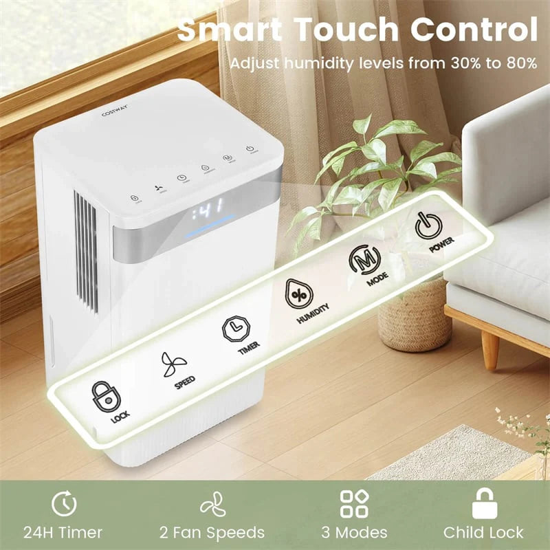 32 Pints 2000 Sq.ft Basement Dehumidifier with Drain Hose, 24H Timer & 3 - Color Indicator, Quiet Portable Dehumidifier for Home, Bedroom, Bathroom