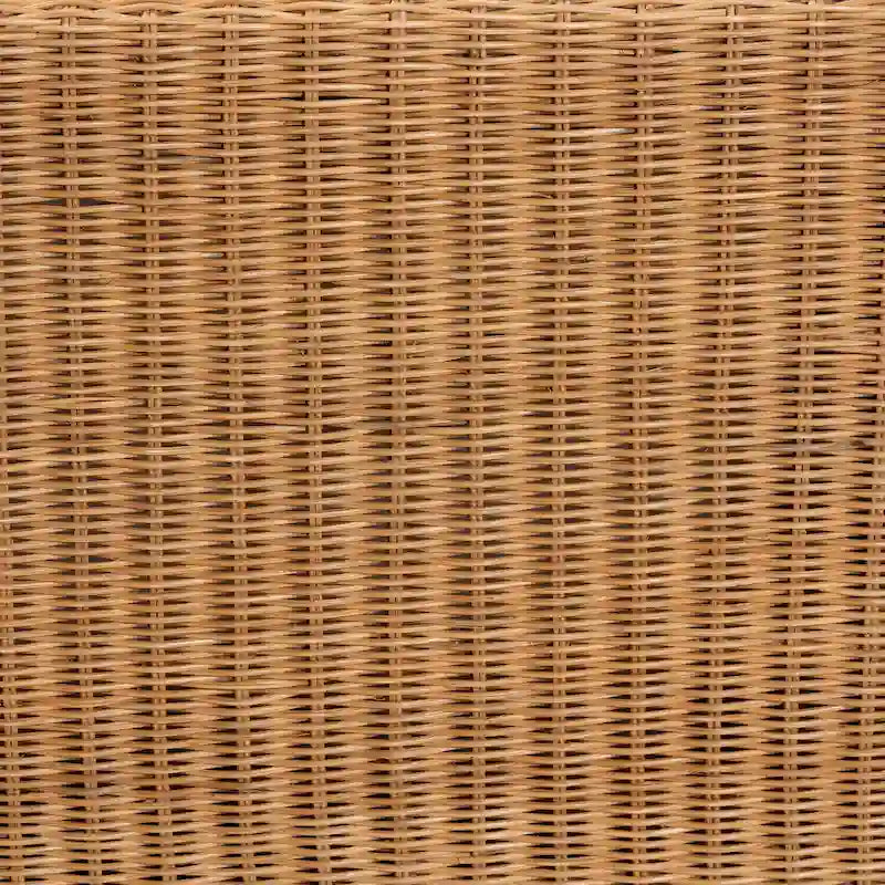 Reiko Handcrafted Natural Rattan Bench with Scalloped Design - Boho Farmhouse Seating for Entryway, Bedroom, or Living Room