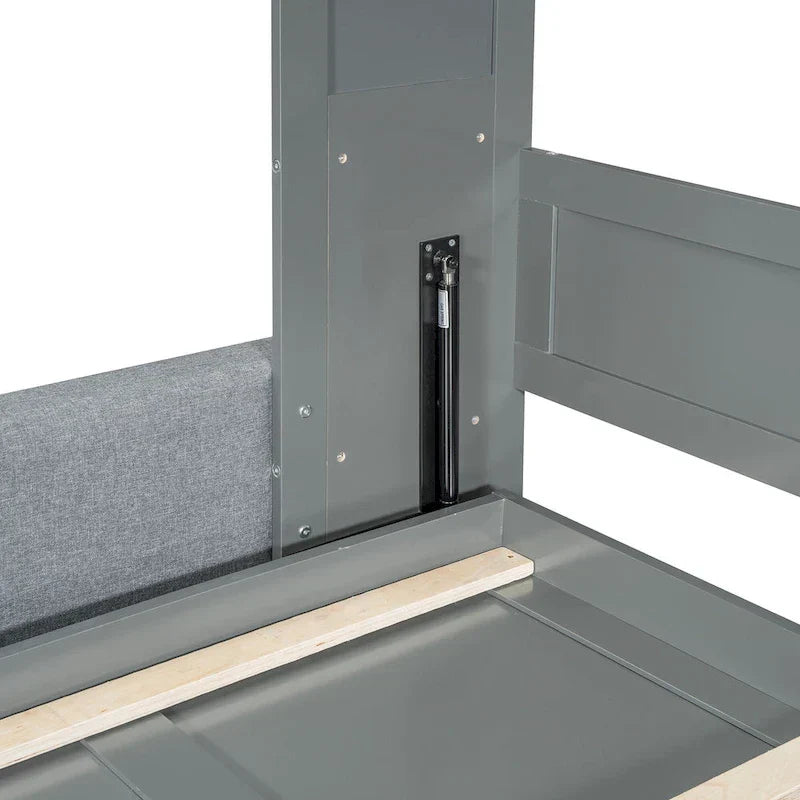 Queen Murphy Bed with Sofa - 2 - in - 1 Design, Storage Solutions & Dual - Piston Mechanism