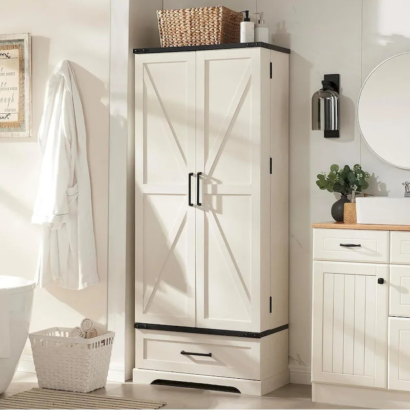 72 - Inch Tall Farmhouse Kitchen Pantry Cabinet - Stylish Storage Cupboard