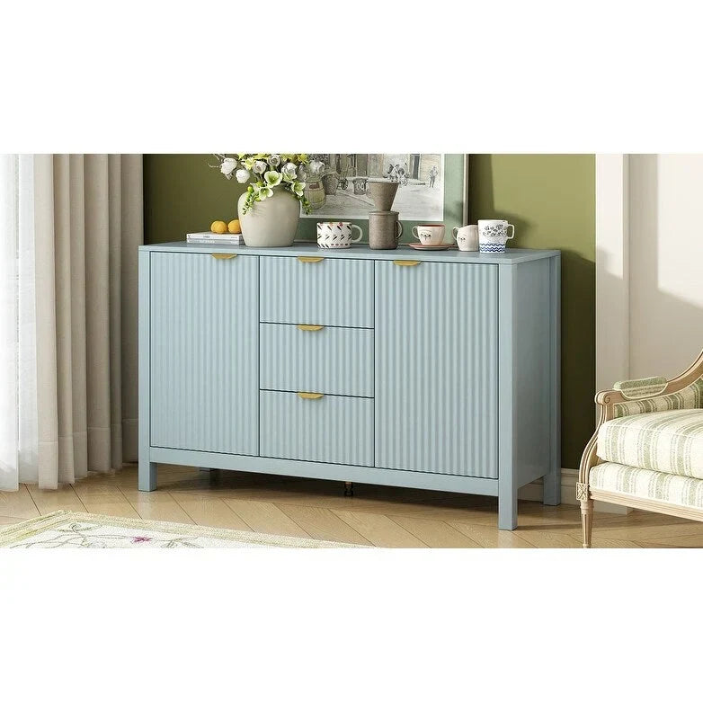 Buffet Sideboard Featuring 3 Adjustable Shelves, 3 Drawers, and Soft - Close Doors