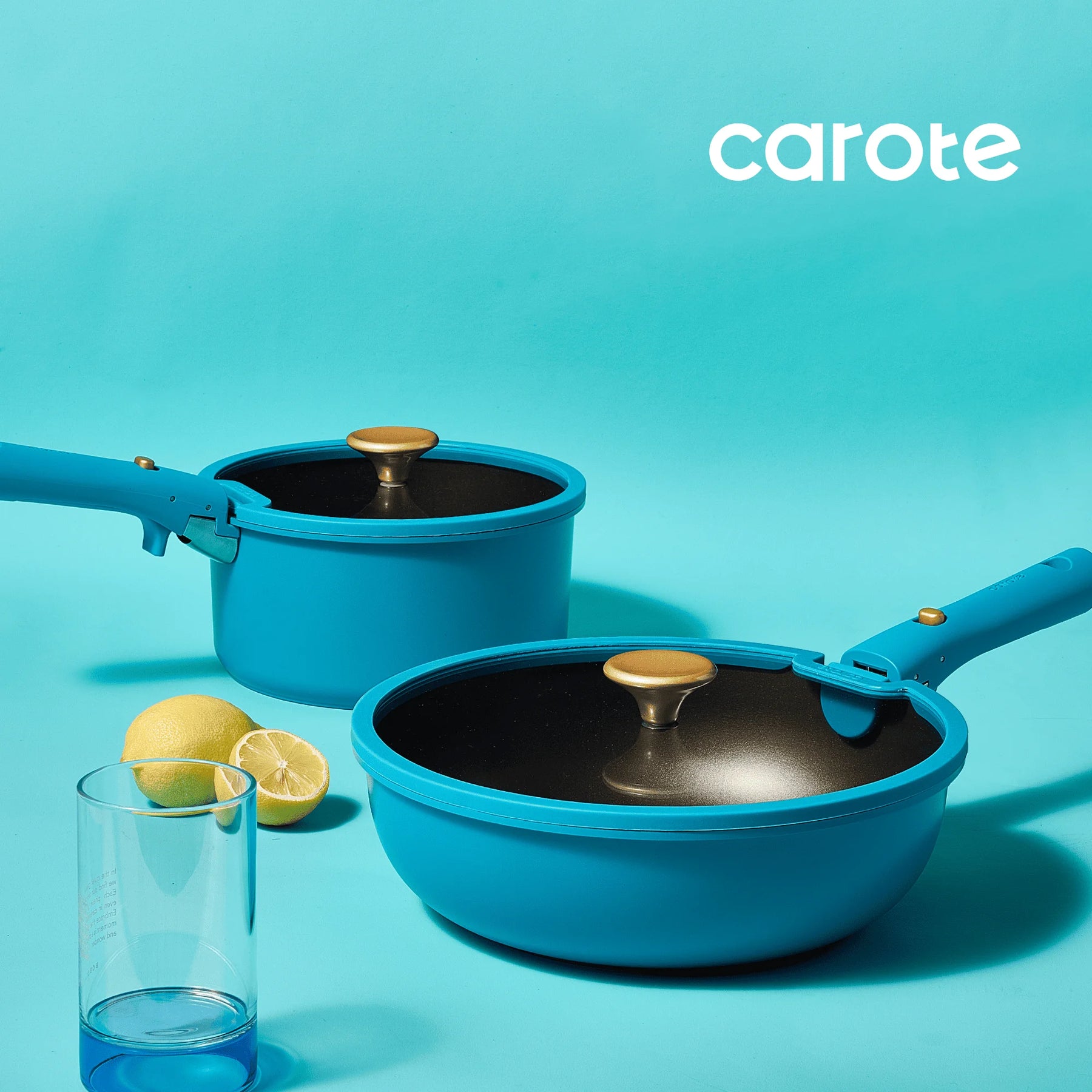 Carote 20 Pcs Nonstick Cookware Sets, Pots and Pans Set with Detachable Handles, Oven Safe, Induction Cookware, Stackable Kitchen Cooking Set, Ultra