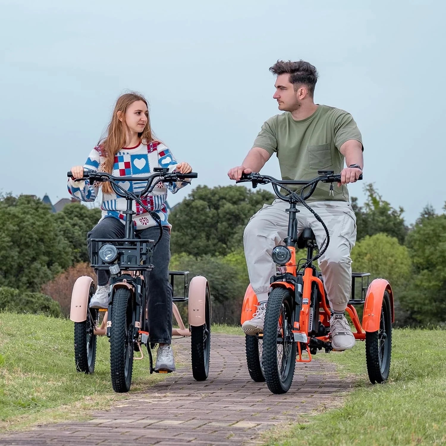 ABORON 3.0 Fat Tire Electric Trike for Senior Foldable E - Bike, 500W Motorized Tricycle Adult 20" Folding 3 Wheel Electric Commute Bike Trike W/48V