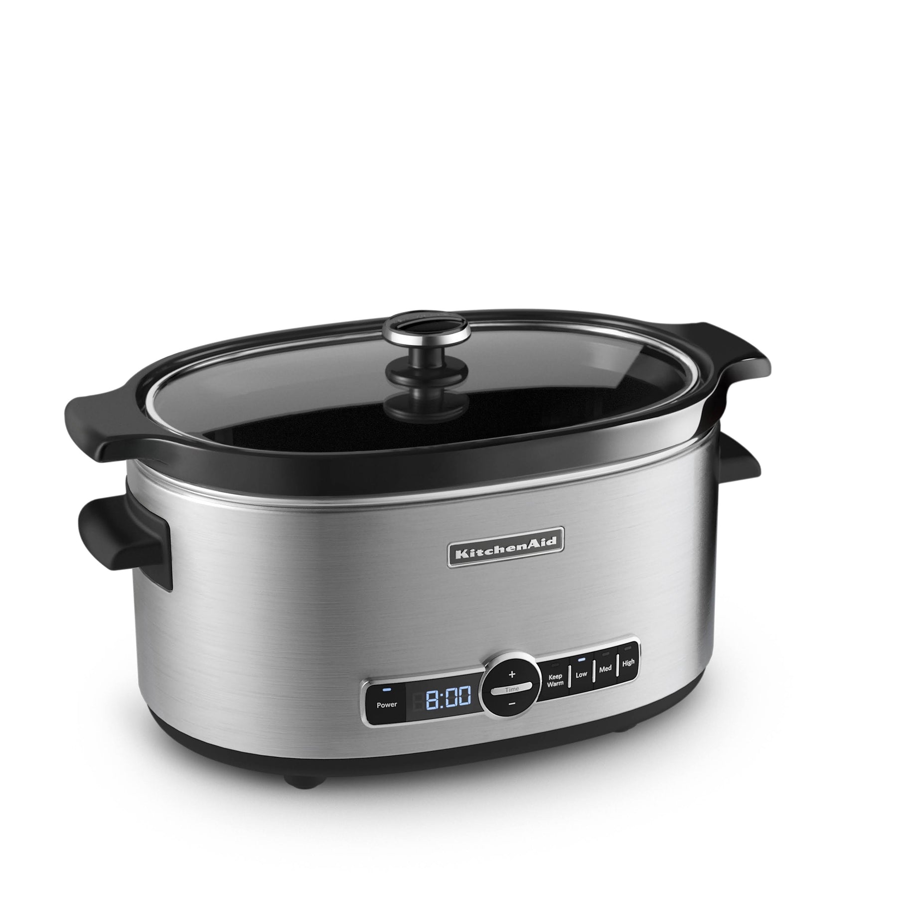 KitchenAid 6 - Quart Slow Cooker with Solid Glass Lid, Stainless Steel