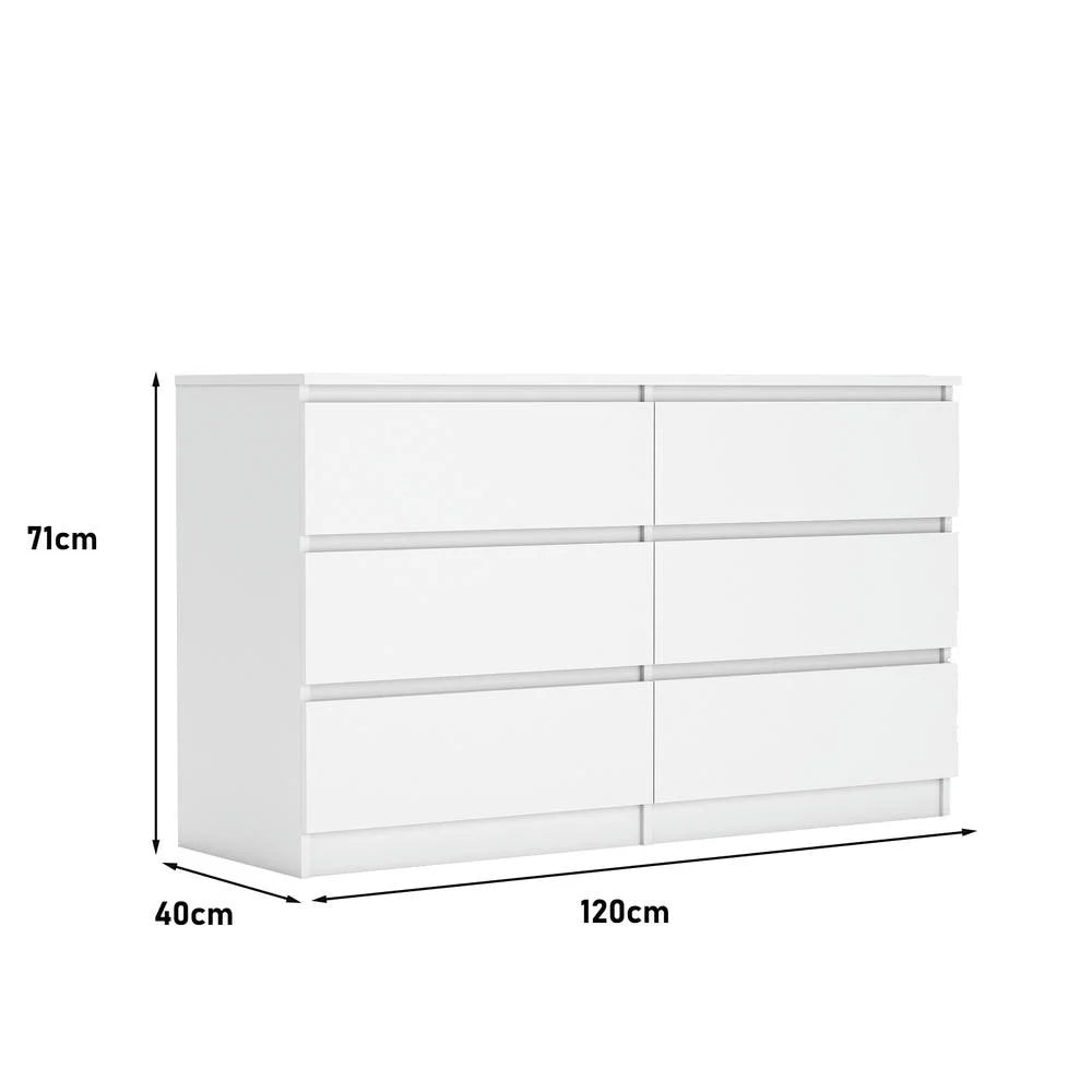 Kadyn Modern 6 Drawer Dresser Wood Cabinet, Dresser for Bedroom, Kitchen Storage Cabinet with Drawers, Chest of Drawers(Black)