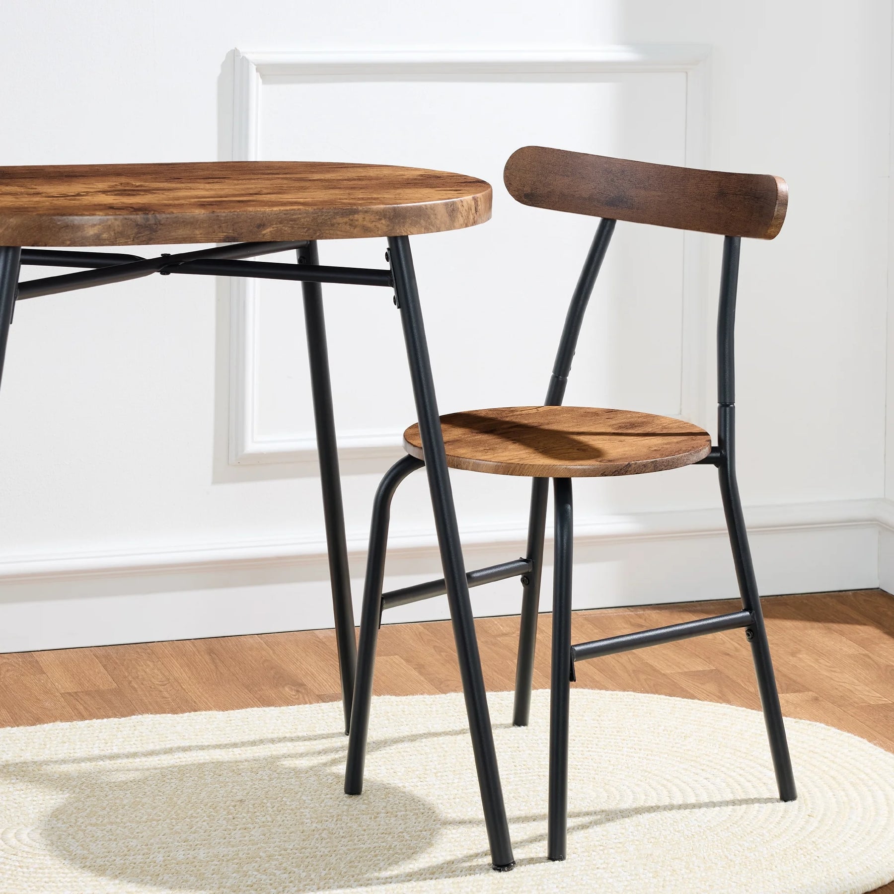 Best Choice Products 3 Piece Modern Oval Dining Table Set, Small Kitchen Dinette W/ 2 Chairs Black/Black
