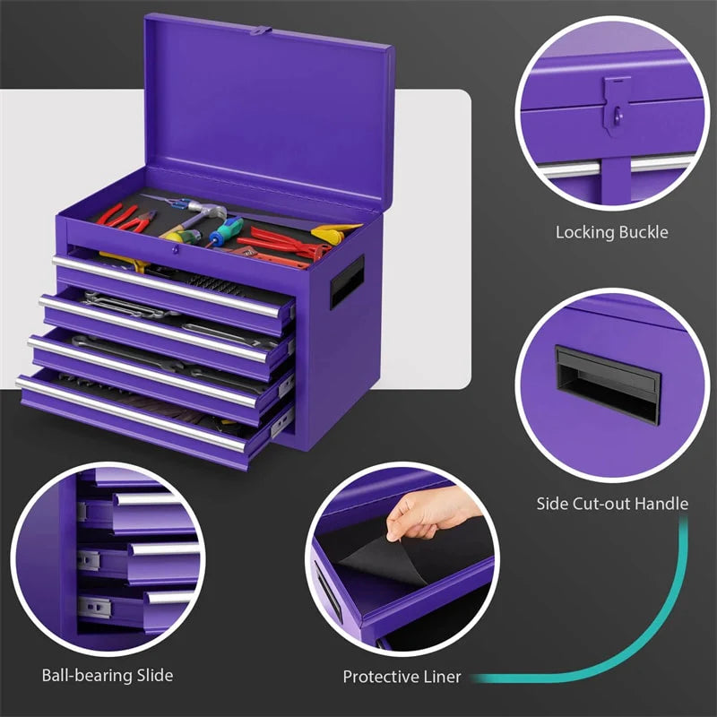 2 - in - 1 Rolling Tool Chest, 5-Drawer Tool Storage Cabinet with Wheels, Adjustable Shelf, Tool Box Organizer for Garage Warehouse Workshop
