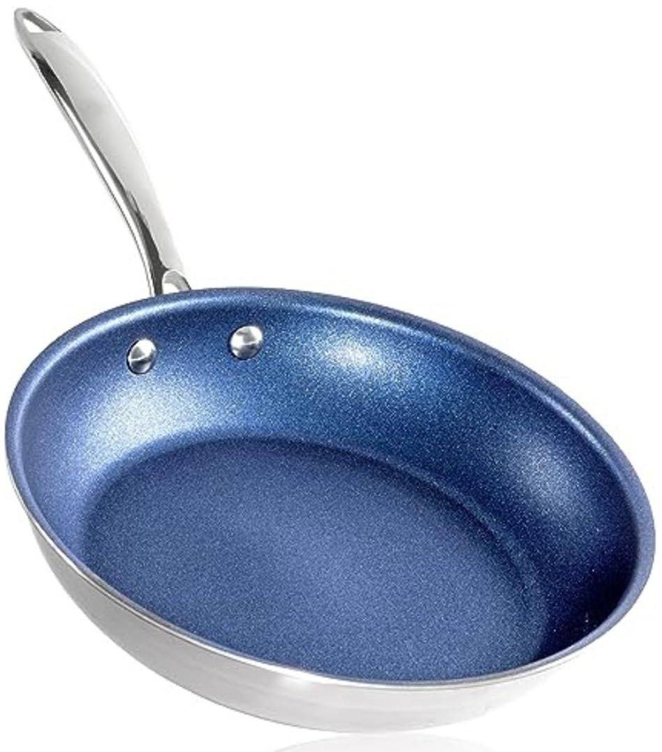 Granitestone 10 inch Non Stick Frying Pan, Stainless Steel Pan for Cooking, Induction Frying Pans Nonstick, Non Stick Pan, Induction Cookware, Poele