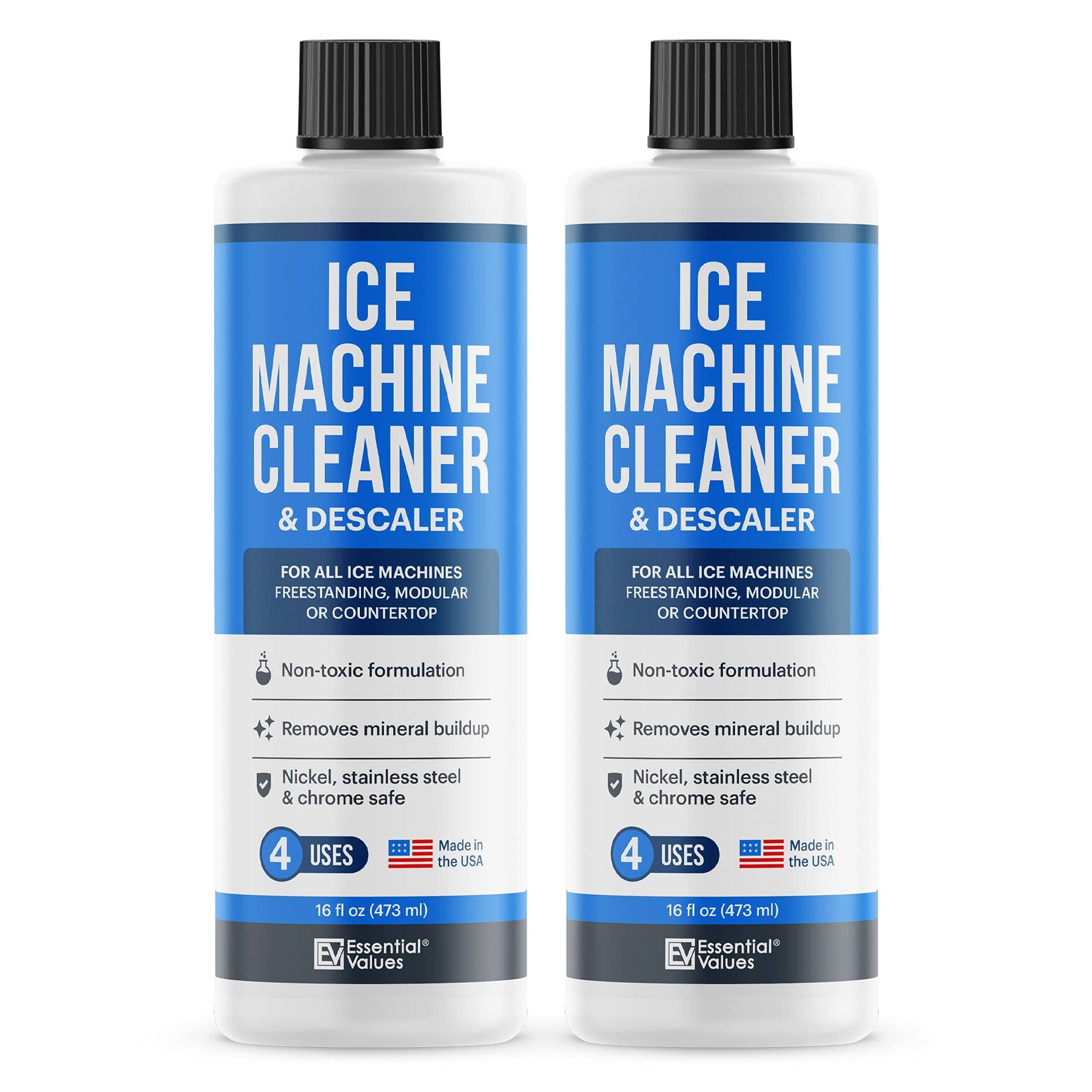 2-Pack Ice Machine Cleaner and Descaler 16 fl oz, Nickel Safe Descaler | Ice Maker Cleaner Compatible with All Major Brands (Scotsman, KitchenAid