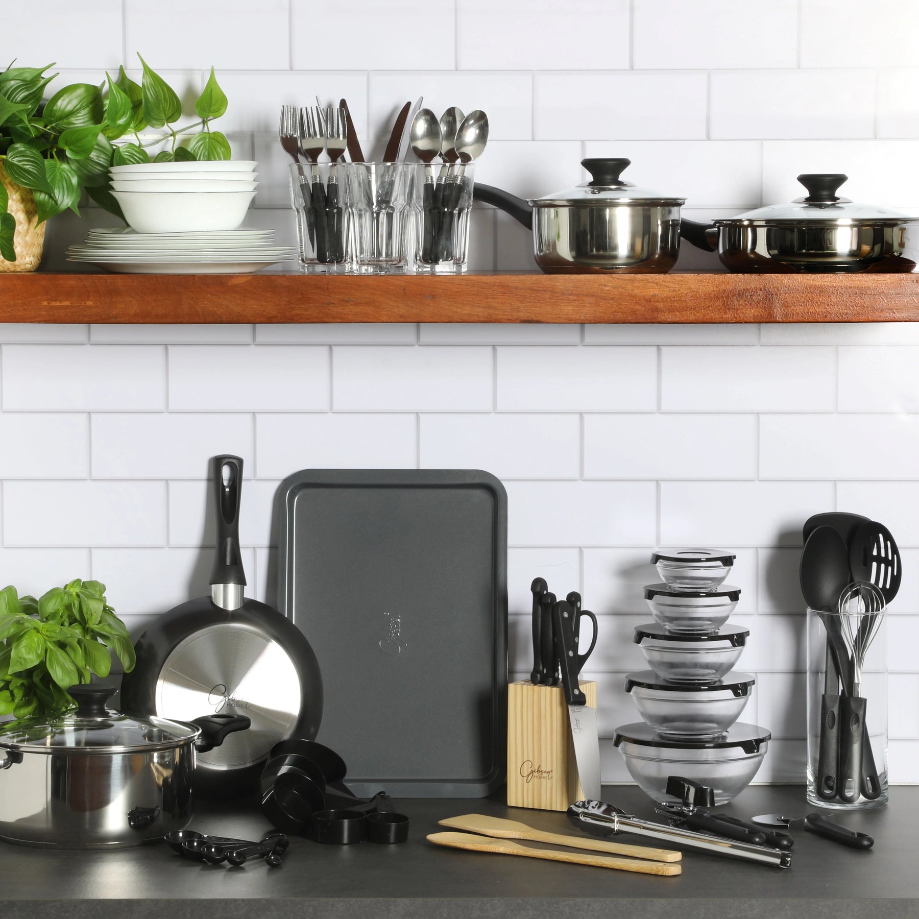Gibson Home 71 Piece Stainless Steel Silver Cookware Combo Set