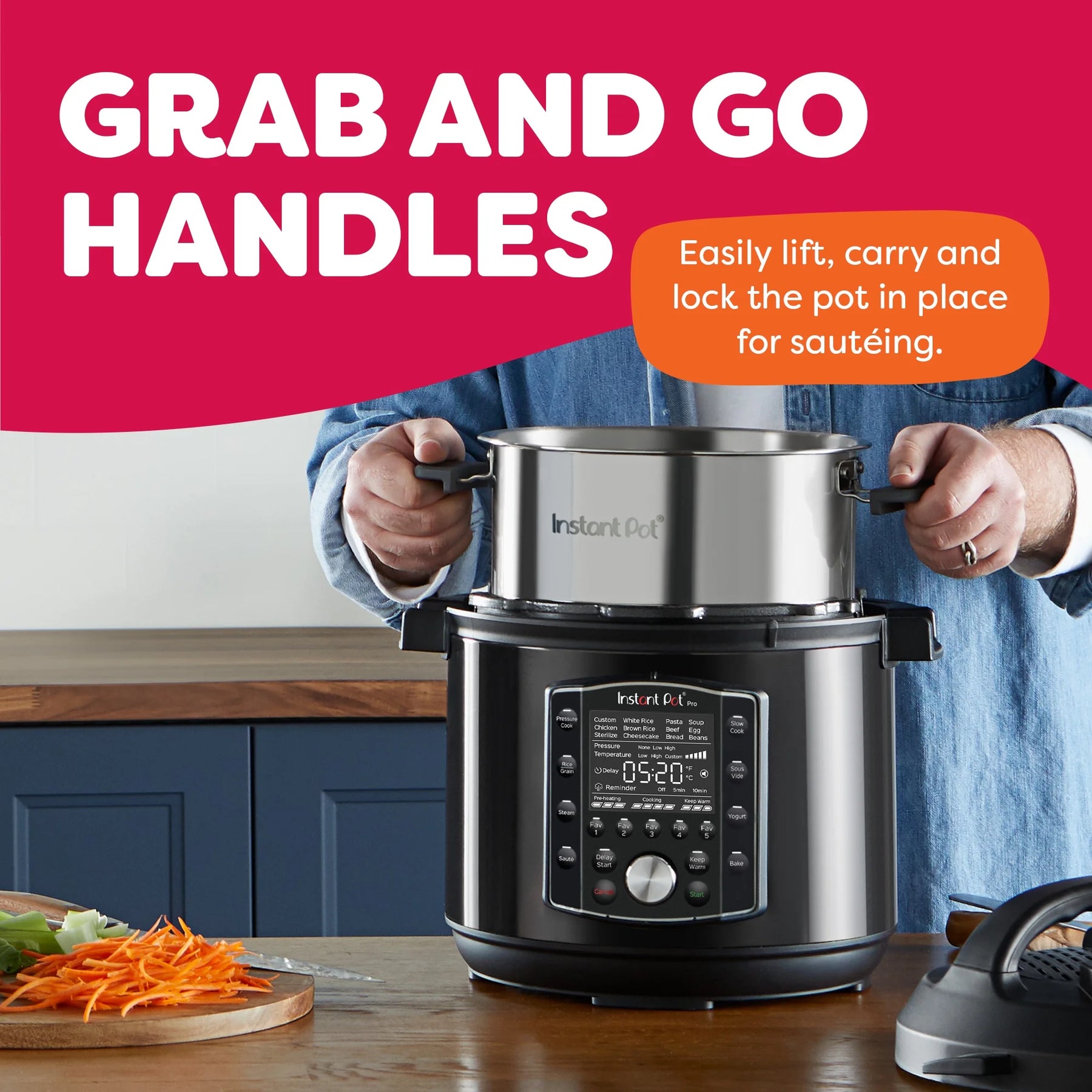Instant Pot Pro 8 - Quart Electric Pressure Cooker, 10 - in - 1 Slow Cooker, Rice/Grain Cooker, Steamer, Saut, Sous Vide, Yogurt Maker, Sterilizer and