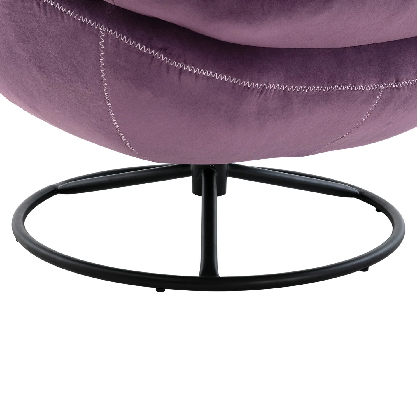 Velvet Swivel Accent Chair with Ottoman, Modern Chaise Lounge Chair with Metal Frame and Footstool, Comfy Armchair Reading Chair