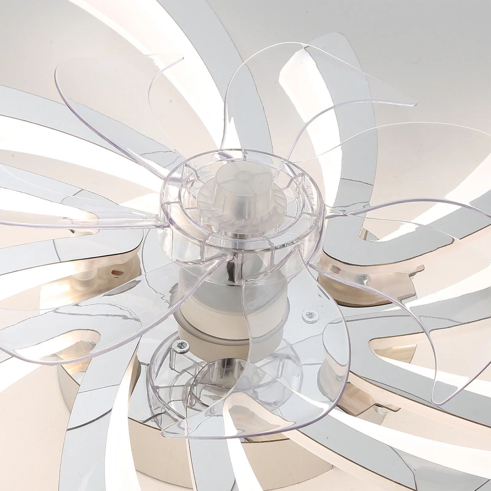 Garwarm Dimmable Ceiling Fan with Light and Remote Control, 27" Small Flush Mounted Ceiling Fan