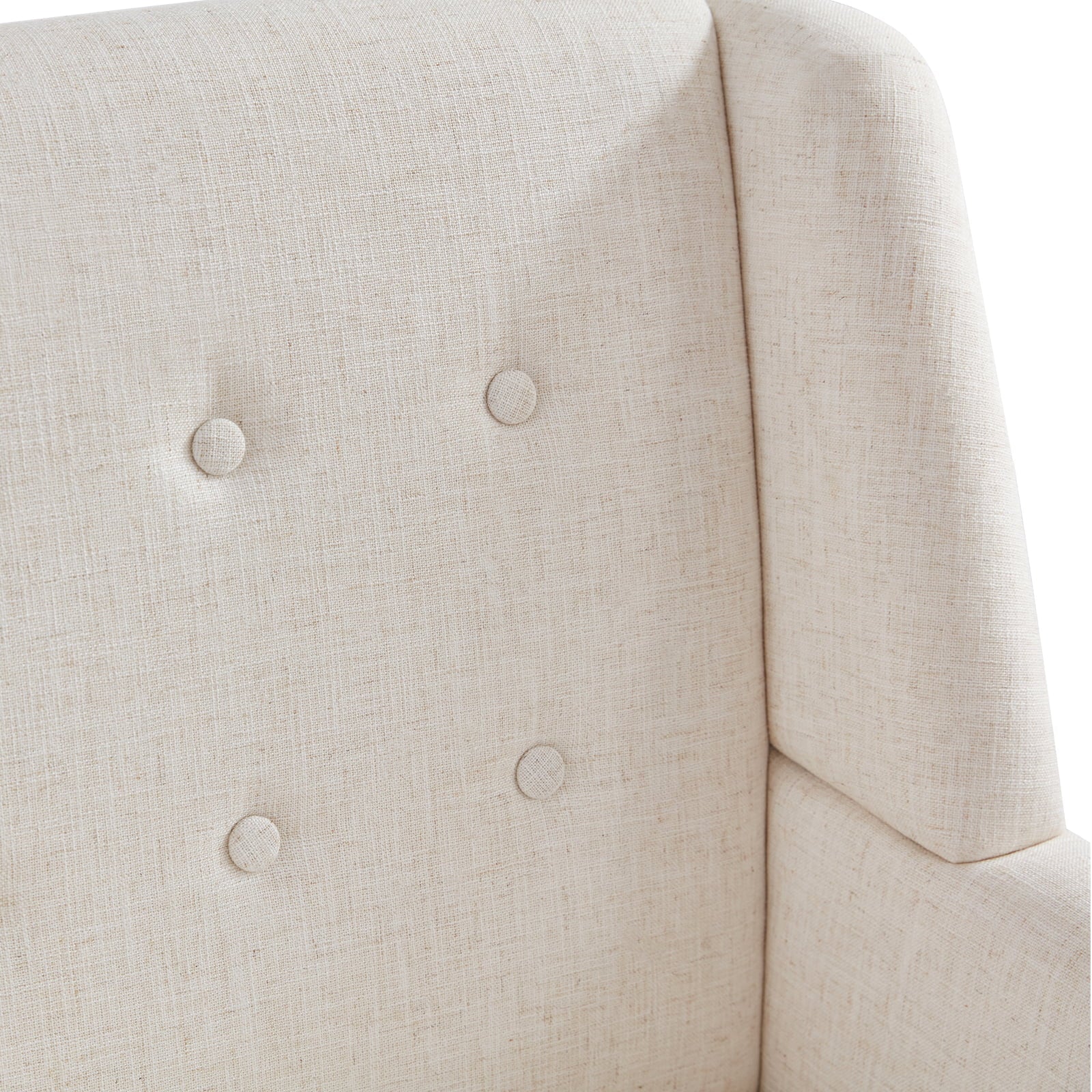 HUIMO Accent Chair, Button Tufted Upholstered Living Room Chairs, Mid Century Modern Comfy Reading Chairs for Bedroom, Living Room, Beige