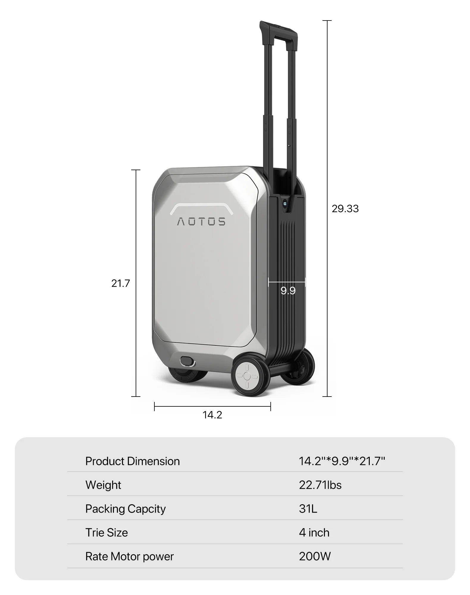 L2 - S Smart Rideable Luggage, Foldable Electric Scooter Suitcase, 6.2 Mph Max Speed, 6.2 - Mile Range, Lightweight Portable Design