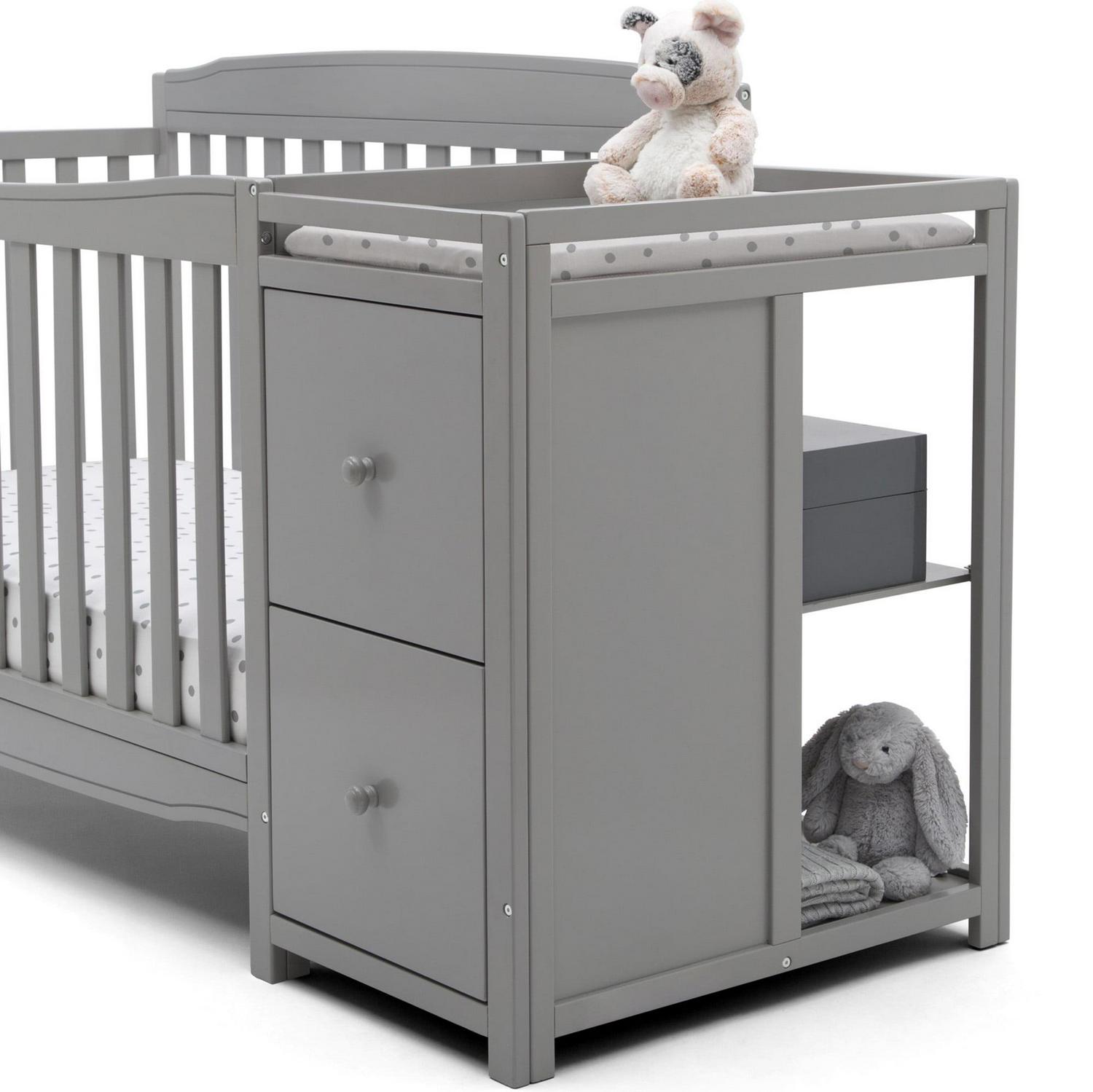 Delta Children Mason 6 - in - 1 Convertible Crib and Changer. Gray