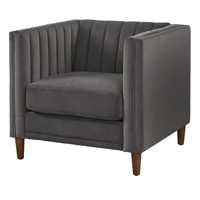 Lifestorey Paxton Tuxedo Chair with Channel Stitch Design
