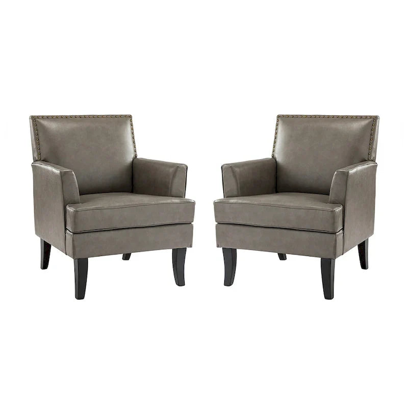 Nileus Set of 2 Modern Classic Polyester Accent Chairs with Solid Wood Legs by HULALA HOME