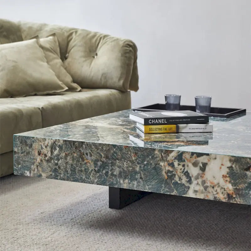 JASIWAY Elegant Sintered Stone Square Coffee Table
