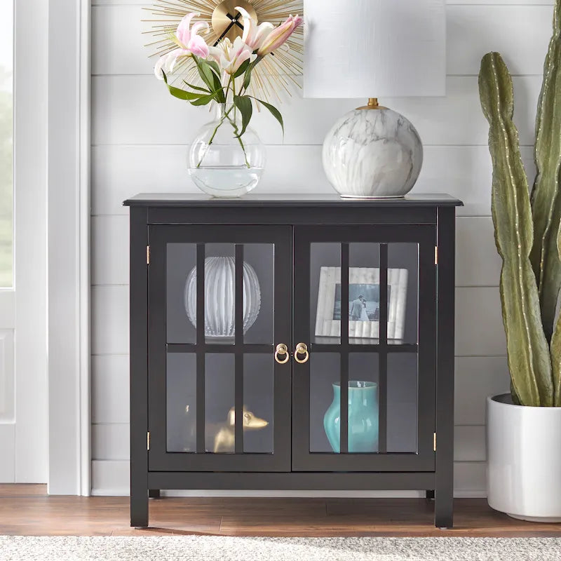 Portland 2 - Door Glass Cabinet by Simple Living