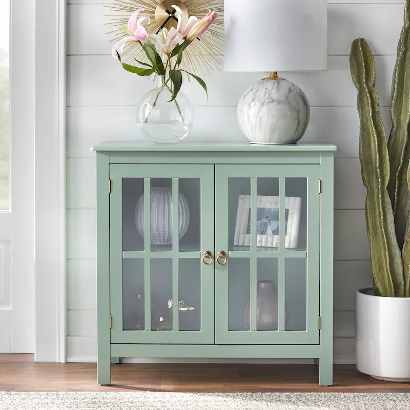 Portland 2 - Door Glass Cabinet by Simple Living