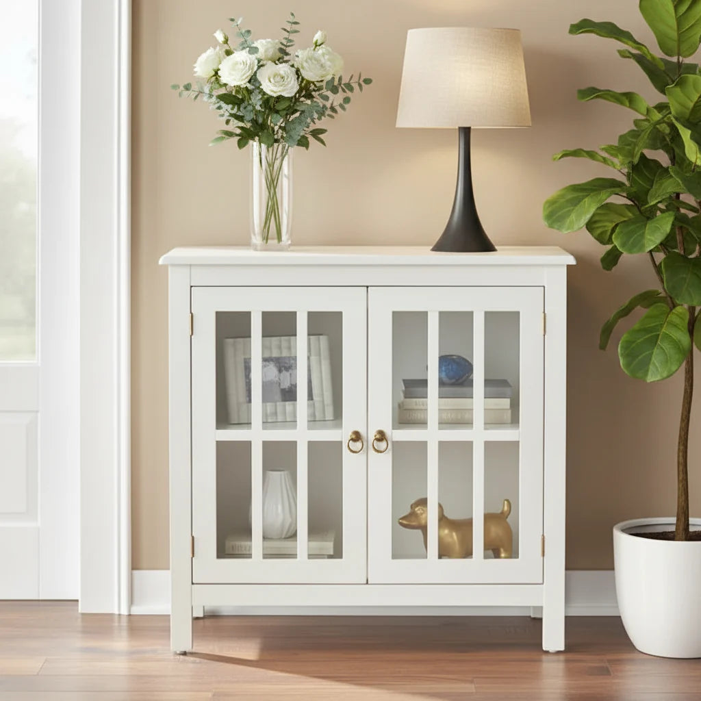 Portland 2 - Door Glass Cabinet by Simple Living
