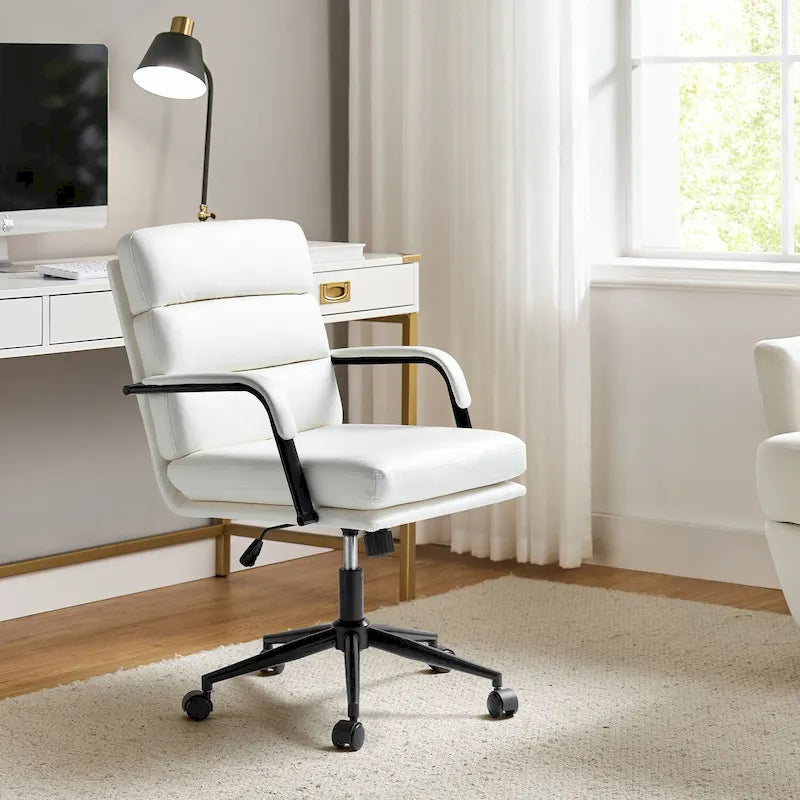 Joseph Contemporary Faux Leather Task Chair with Tilt Lock and Center Tilt by HULALA HOME