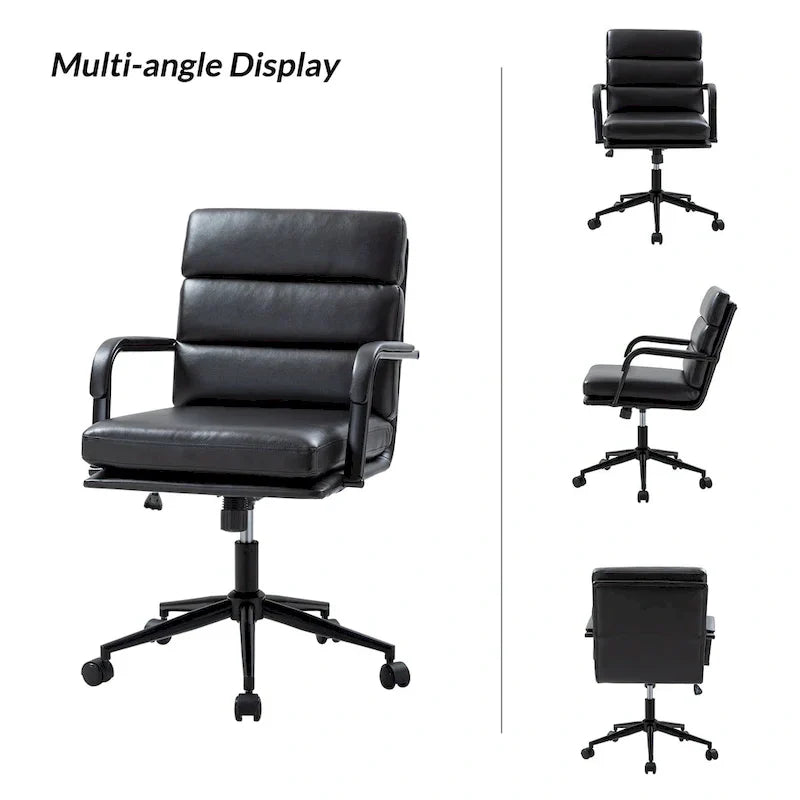 Joseph Contemporary Faux Leather Task Chair with Tilt Lock and Center Tilt by HULALA HOME