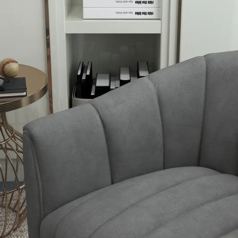 SEYNAR Modern Velvet Tufted Swivel Club Chair and Ottoman Set