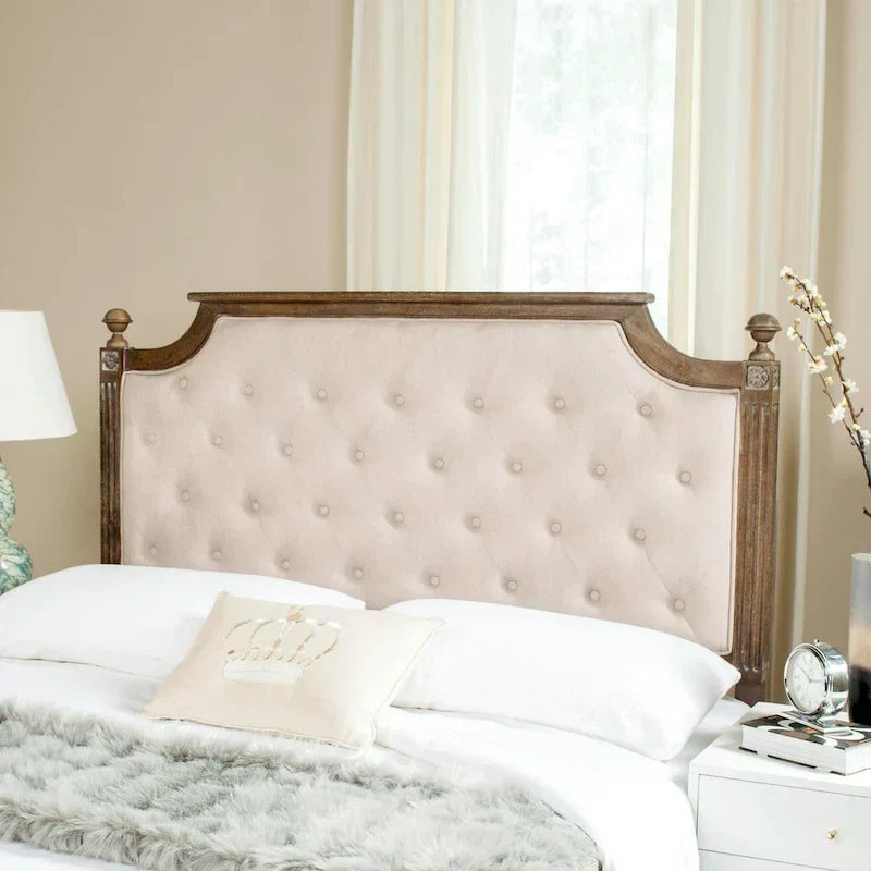 SAFAVIEH Desiderata Rustic Wood Upholstered Headboard
