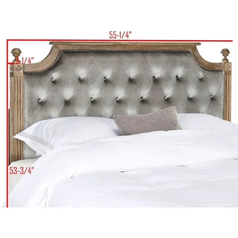 SAFAVIEH Desiderata Rustic Wood Upholstered Headboard