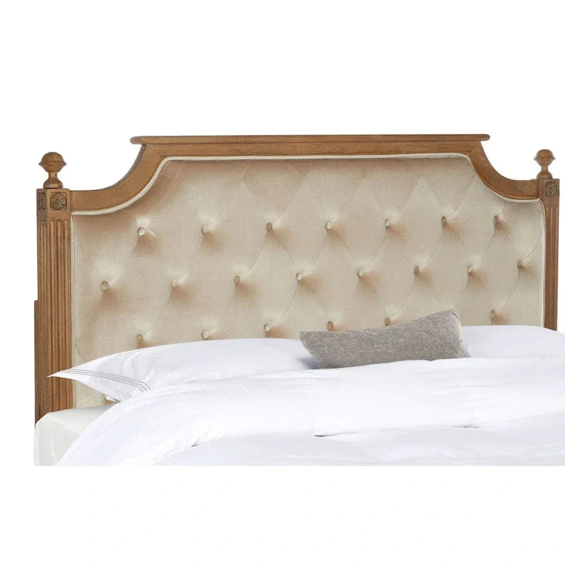 SAFAVIEH Desiderata Rustic Wood Upholstered Headboard