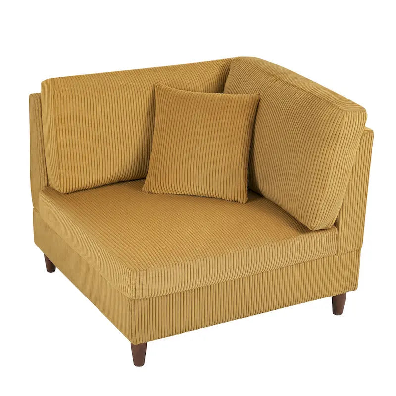 5-Piece Corduroy Modular Sectional Sofa with Ottoman