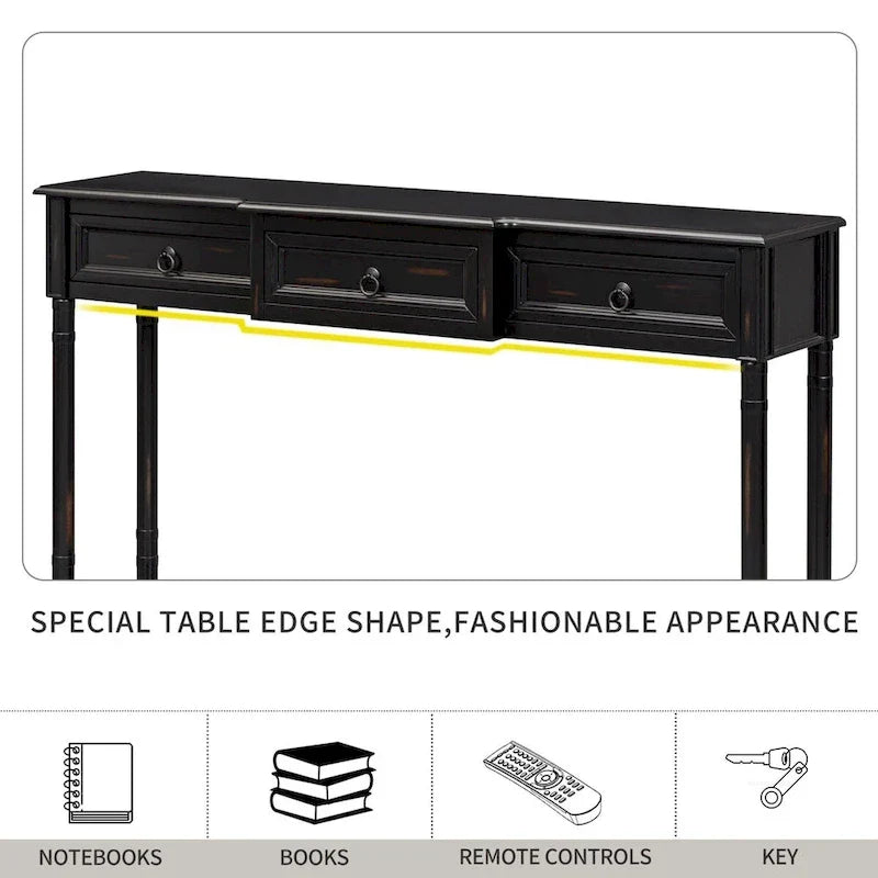 Entryway Console Table with Drawers - Stylish Sofa Table