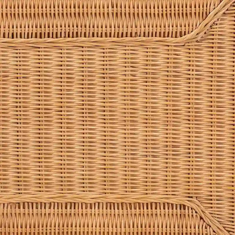 Minahasa Bohemian Braided Rattan Coffee Table in Light Honey
