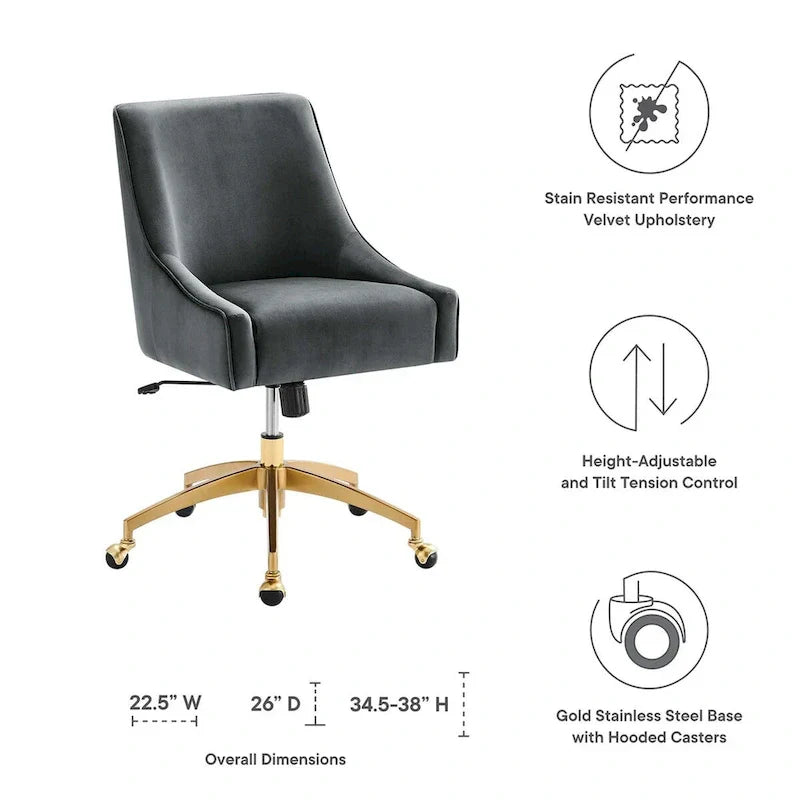 Discern Velvet Performance Office Chair