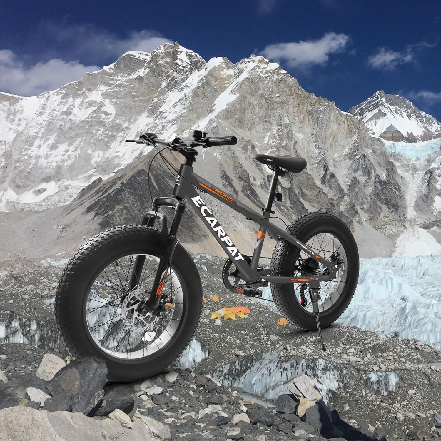 20 in Mountain Bike for 7 - 15 Years Old, 7 Speed Kids Bike with High Carbon Steel Frame, Fat Tire and Dual Disc Brake, Front Suspension Mountain