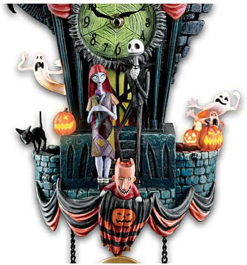 The Bradford Exchange the Nightmare Before Christmas Cuckoo Clock, 21 in, Musical, Light - up, Limited Edition