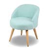 Monibloom Velvet Accent Chair, Modern Upholstered Single Sofa Side Chair, Comfy Barrel Club Living Room Armchair with Golden Metal Legs