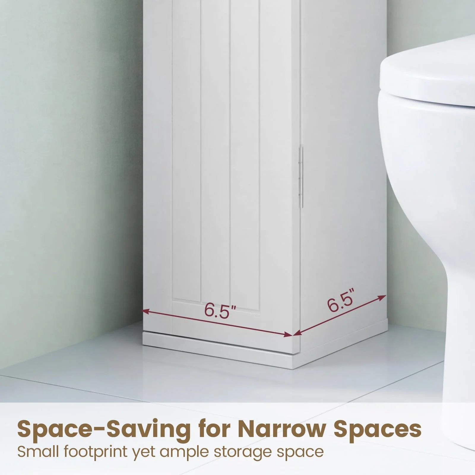 Tangkula Slim Bathroom Storage Cabinet with Door