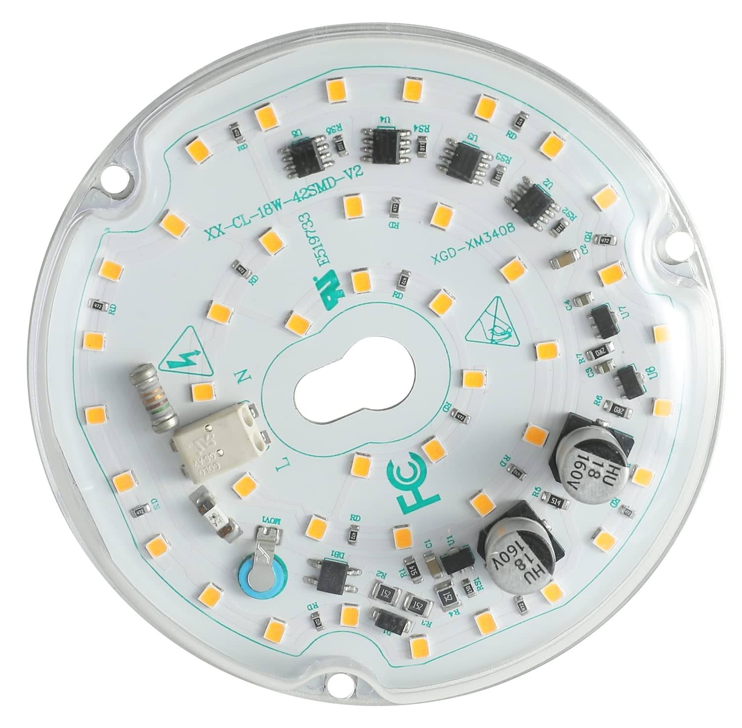 Ledytech 3.93'' Retrofit Light Kit for Ceiling Flush Light Ceiling Fan Light Replacement Panel PCB 18W 3000K 6000K 1800Lm 120V CRI90 Dimmable (warm