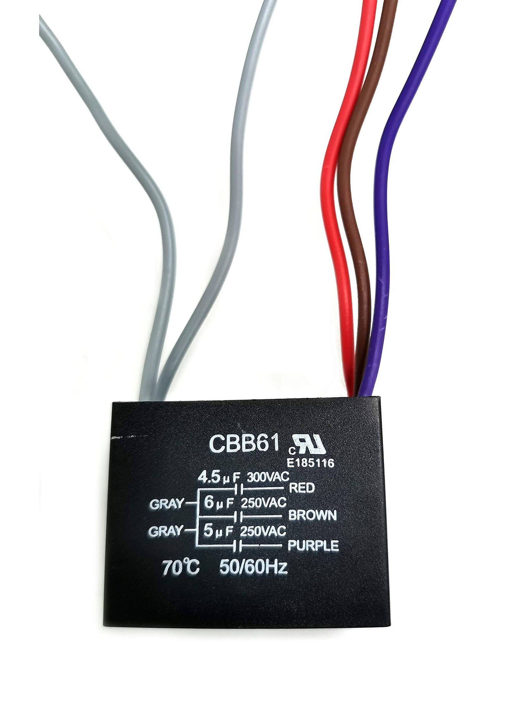 New Ceiling Fan Capacitor CBB61 4.5uF + 6uf + 5uf 5 Wire 250V