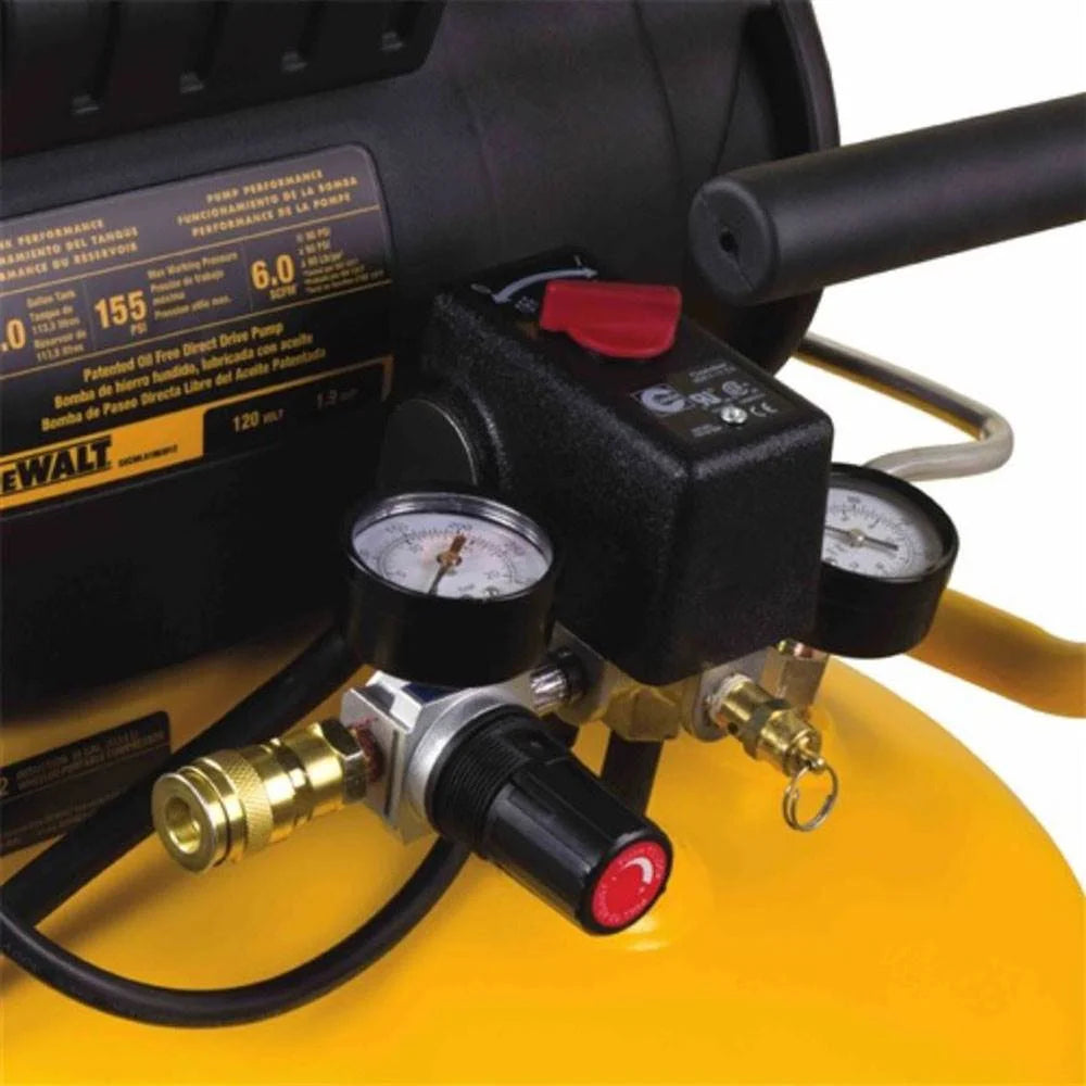 Dewalt Portable 30 Gallon Oil Free Electric Motor Vertical Air Compressor Tank