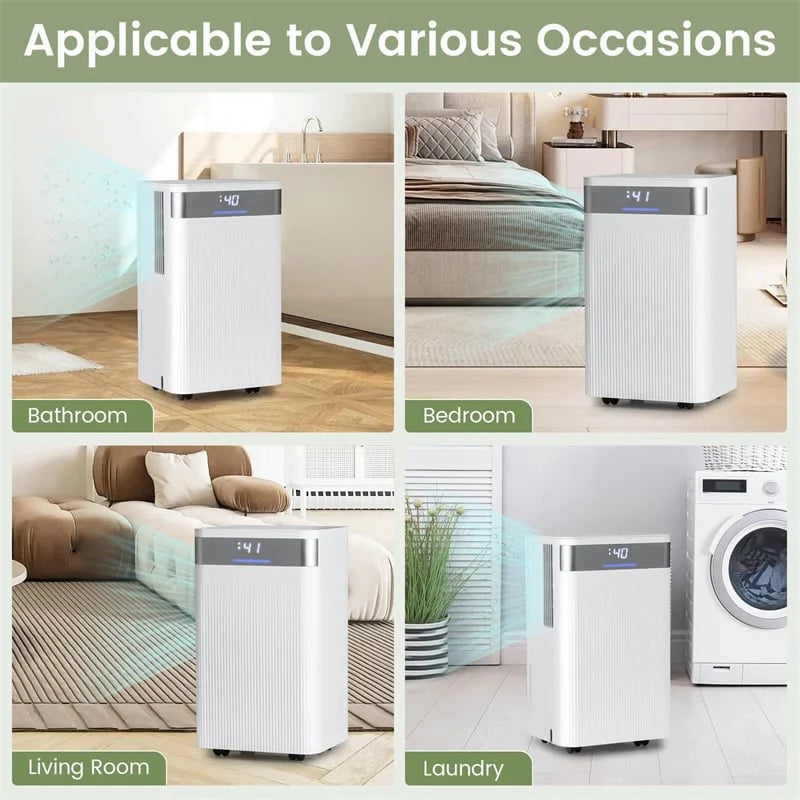 32 Pints 2000 Sq.ft Basement Dehumidifier with Drain Hose, 24H Timer & 3 - Color Indicator, Quiet Portable Dehumidifier for Home, Bedroom, Bathroom