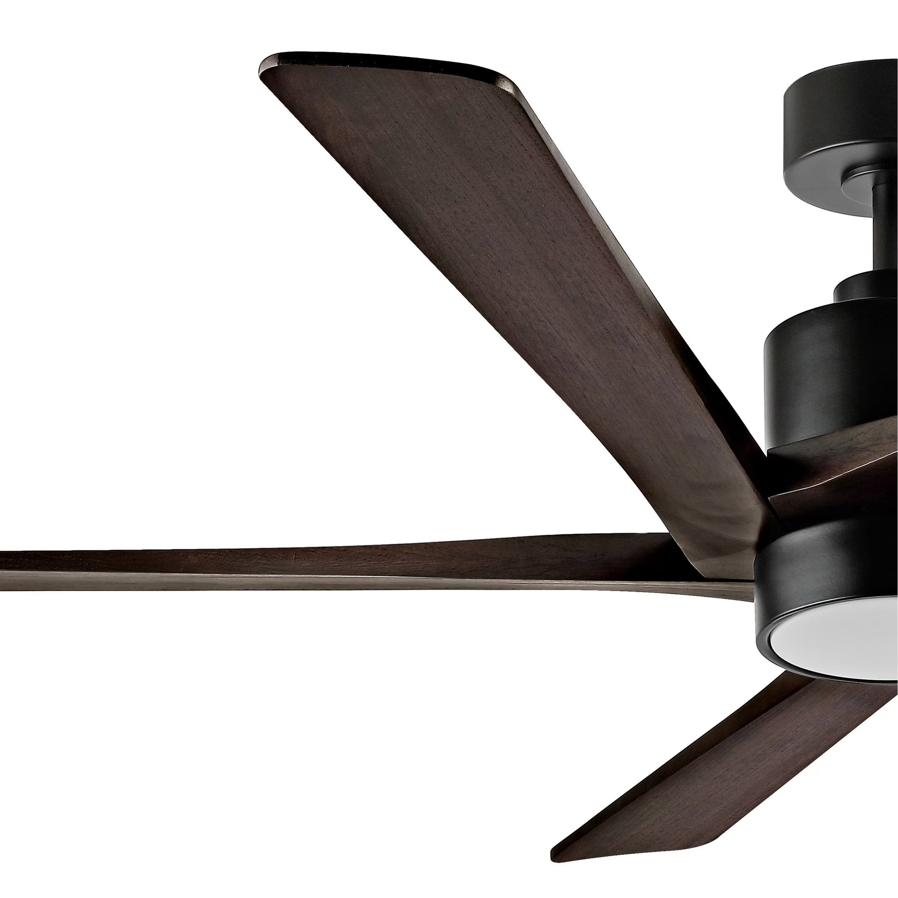 WINGBO 54 DC Ceiling Fan with Lights and Remote Control, 5 Reversible Carved Wood Blades Brass/Black