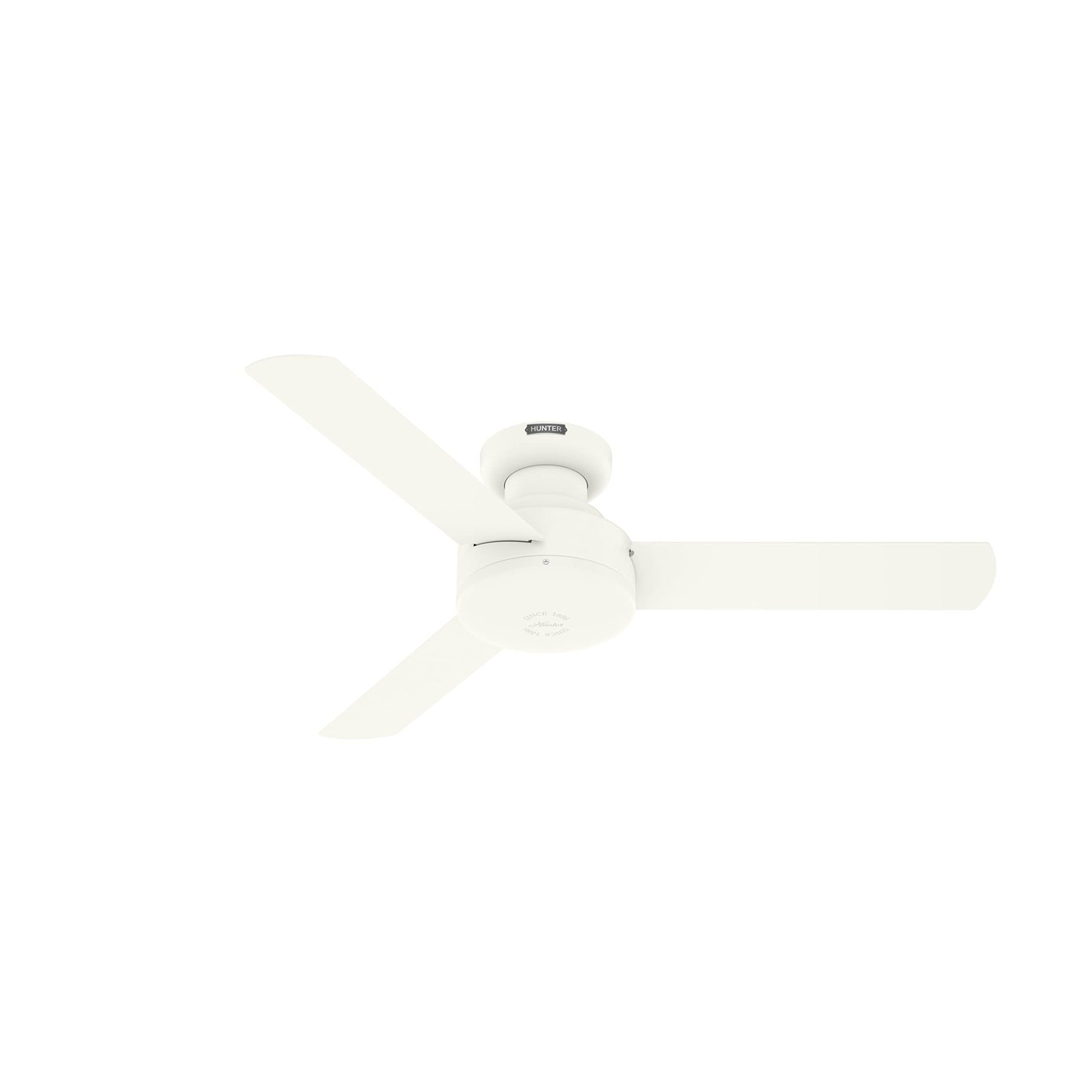 Hunter 52402 44 in. Presto Matte White Low Profile Ceiling Fan & Wall Control