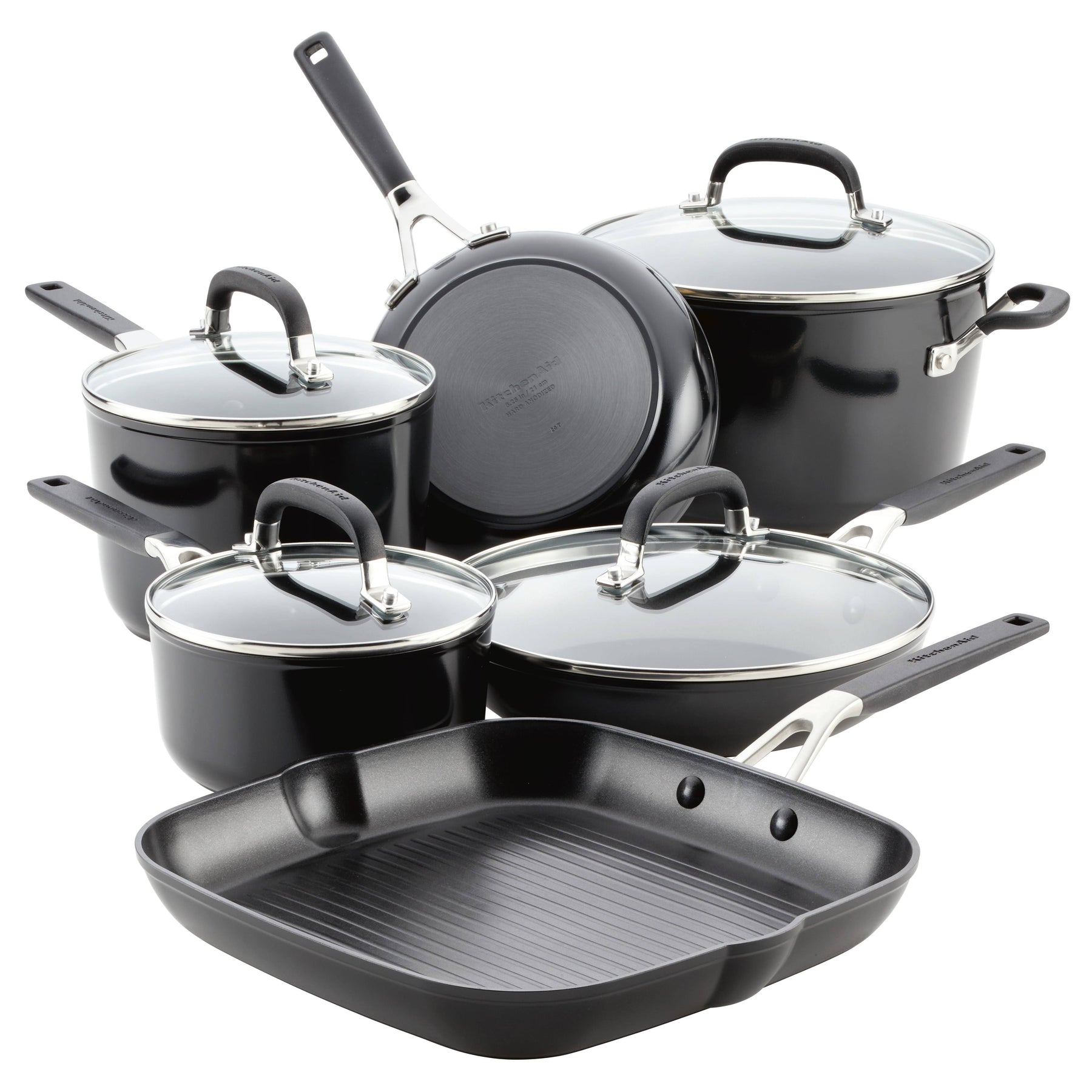 Kitchenaid Cookware Set, Nonstick, Hard - Anodized, Onyx Black