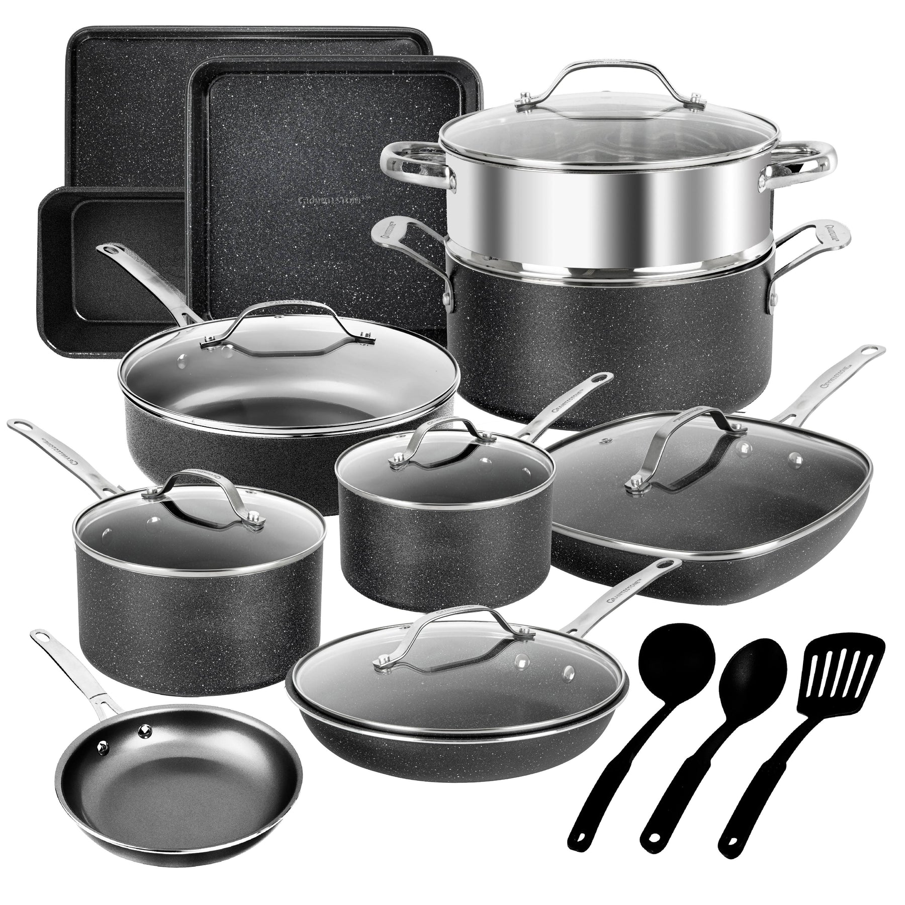 Granite Stone 20 Piece Complete Cookware + Bakeware Set with Ultra Non - Stick
