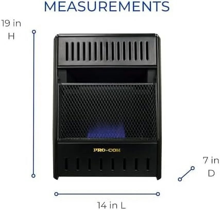 ML100TBAHR Ventless Propane Gas Blue Flame Space Heater with Thermostat Control